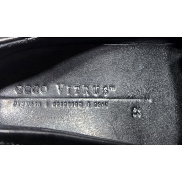 Ecco Vitrus III Men Size 7-7.5/41 Loafer Retro Black Formal Leather Comfort Shoe - Picture 8 of 11